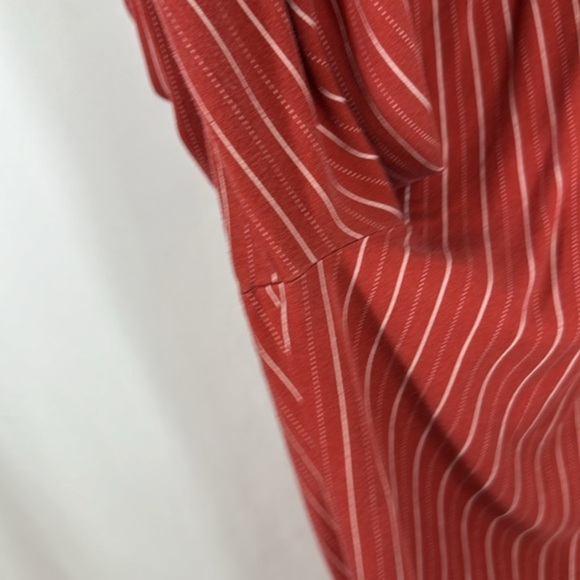 Torrid Rust Orange Stripe Challis Wide Leg Jumpsuit - Picture 9 of 15